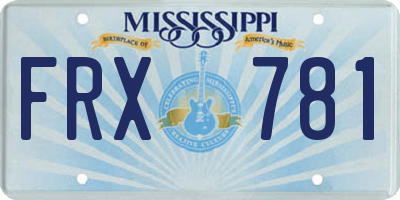 MS license plate FRX781