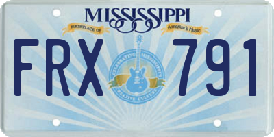 MS license plate FRX791