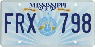 MS license plate FRX798