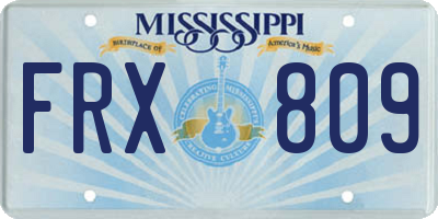 MS license plate FRX809