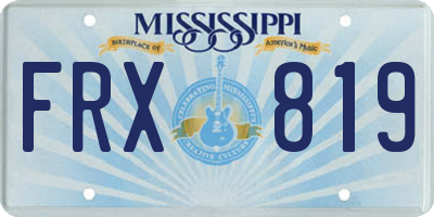 MS license plate FRX819