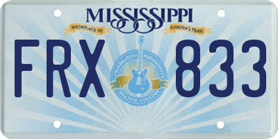 MS license plate FRX833
