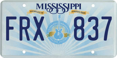 MS license plate FRX837