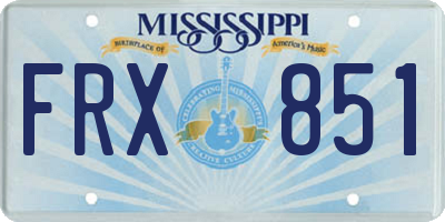 MS license plate FRX851