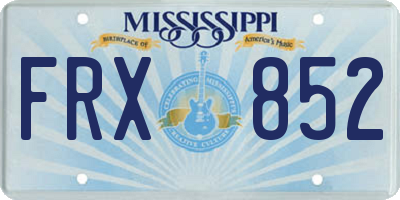 MS license plate FRX852