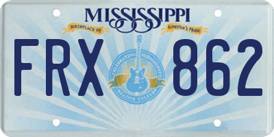 MS license plate FRX862