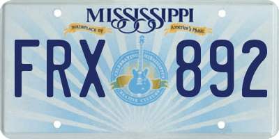 MS license plate FRX892