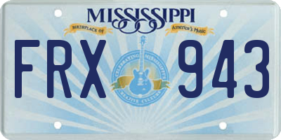 MS license plate FRX943