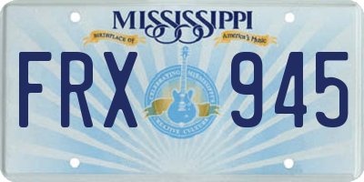 MS license plate FRX945