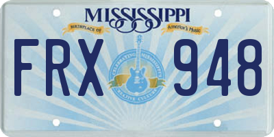 MS license plate FRX948
