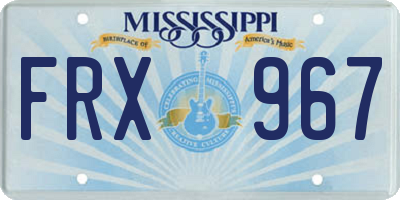 MS license plate FRX967