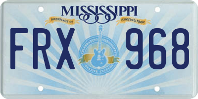 MS license plate FRX968