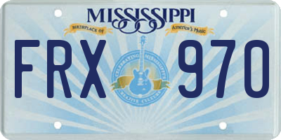 MS license plate FRX970