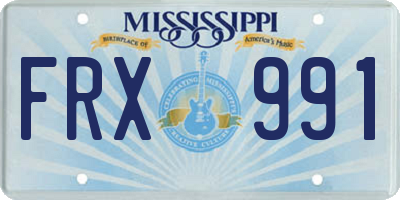 MS license plate FRX991