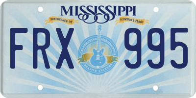 MS license plate FRX995