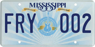 MS license plate FRY002