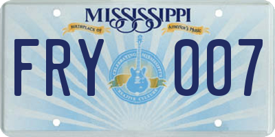 MS license plate FRY007