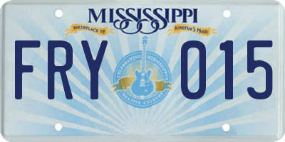 MS license plate FRY015
