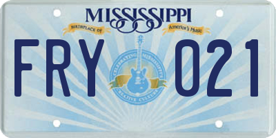 MS license plate FRY021