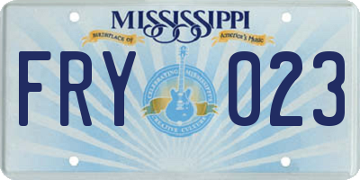 MS license plate FRY023