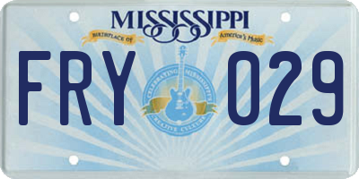 MS license plate FRY029