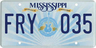 MS license plate FRY035
