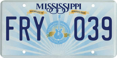 MS license plate FRY039
