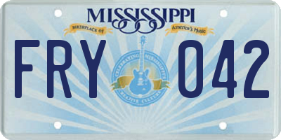 MS license plate FRY042