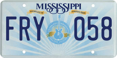MS license plate FRY058