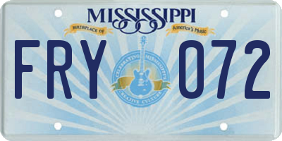 MS license plate FRY072