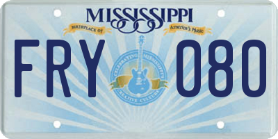 MS license plate FRY080