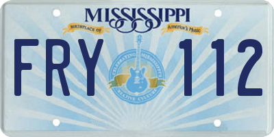MS license plate FRY112