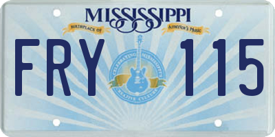 MS license plate FRY115