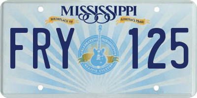 MS license plate FRY125