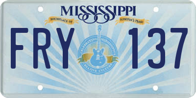MS license plate FRY137