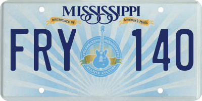 MS license plate FRY140