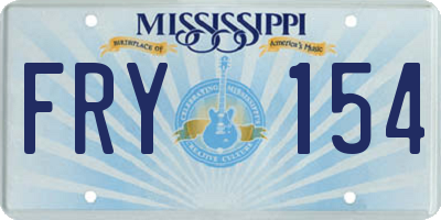 MS license plate FRY154