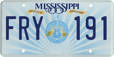 MS license plate FRY191