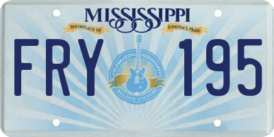 MS license plate FRY195