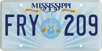 MS license plate FRY209