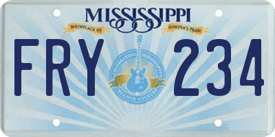 MS license plate FRY234
