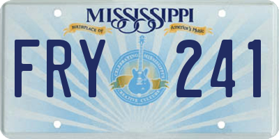 MS license plate FRY241