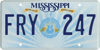 MS license plate FRY247