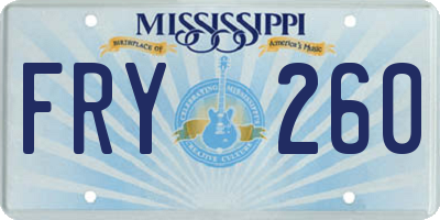 MS license plate FRY260