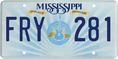 MS license plate FRY281