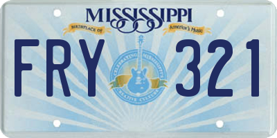 MS license plate FRY321