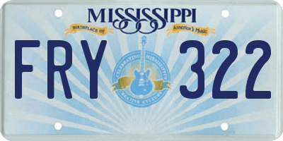 MS license plate FRY322