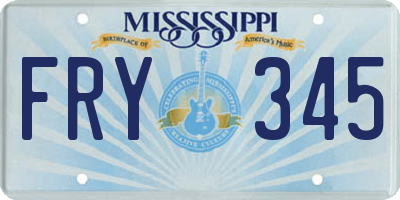 MS license plate FRY345