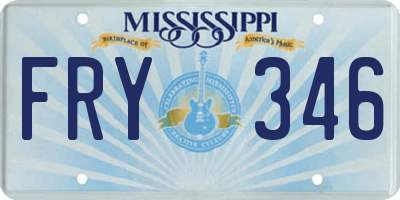 MS license plate FRY346