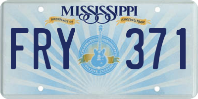 MS license plate FRY371